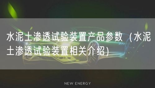 水泥土滲透試驗裝置產品參數(shù)（水泥土滲透試驗裝置相關介紹）(圖1)
