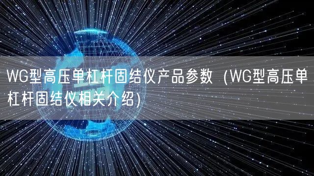 WG型高壓單杠桿固結儀產品參數(shù)（WG型高壓單杠桿固結儀相關介紹）(圖1)