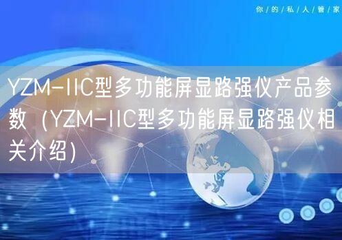 YZM-IIC型多功能屏顯路強儀產品參數（YZM-IIC型多功能屏顯路強儀相關介紹）(圖1)