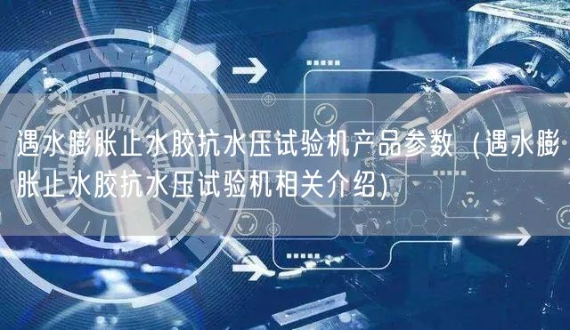 遇水膨脹止水膠抗水壓試驗(yàn)機(jī)產(chǎn)品參數(shù)（遇水膨脹止水膠抗水壓試驗(yàn)機(jī)相關(guān)介紹）(圖1)