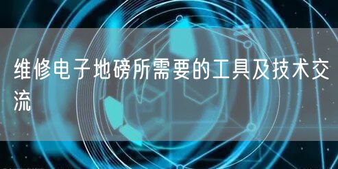 維修電子地磅所需要的工具及技術交流(圖1)