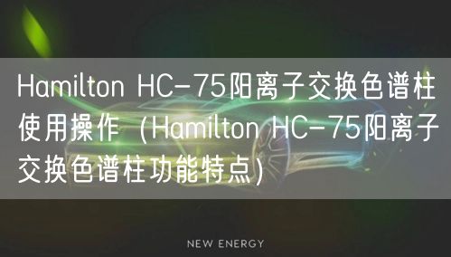 Hamilton HC-75陽(yáng)離子交換色譜柱使用操作（Hamilton HC-75陽(yáng)離子交換色譜柱功能特點(diǎn)）(圖1)